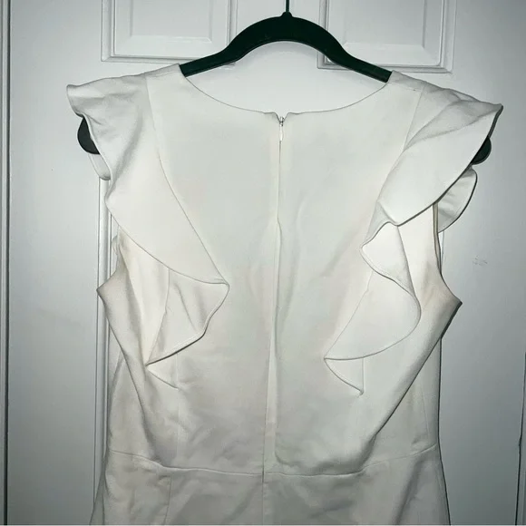 French Connection Whisper Ruffle Mini Dress white graduation dress vneck ruffles - Picture 12 of 16
